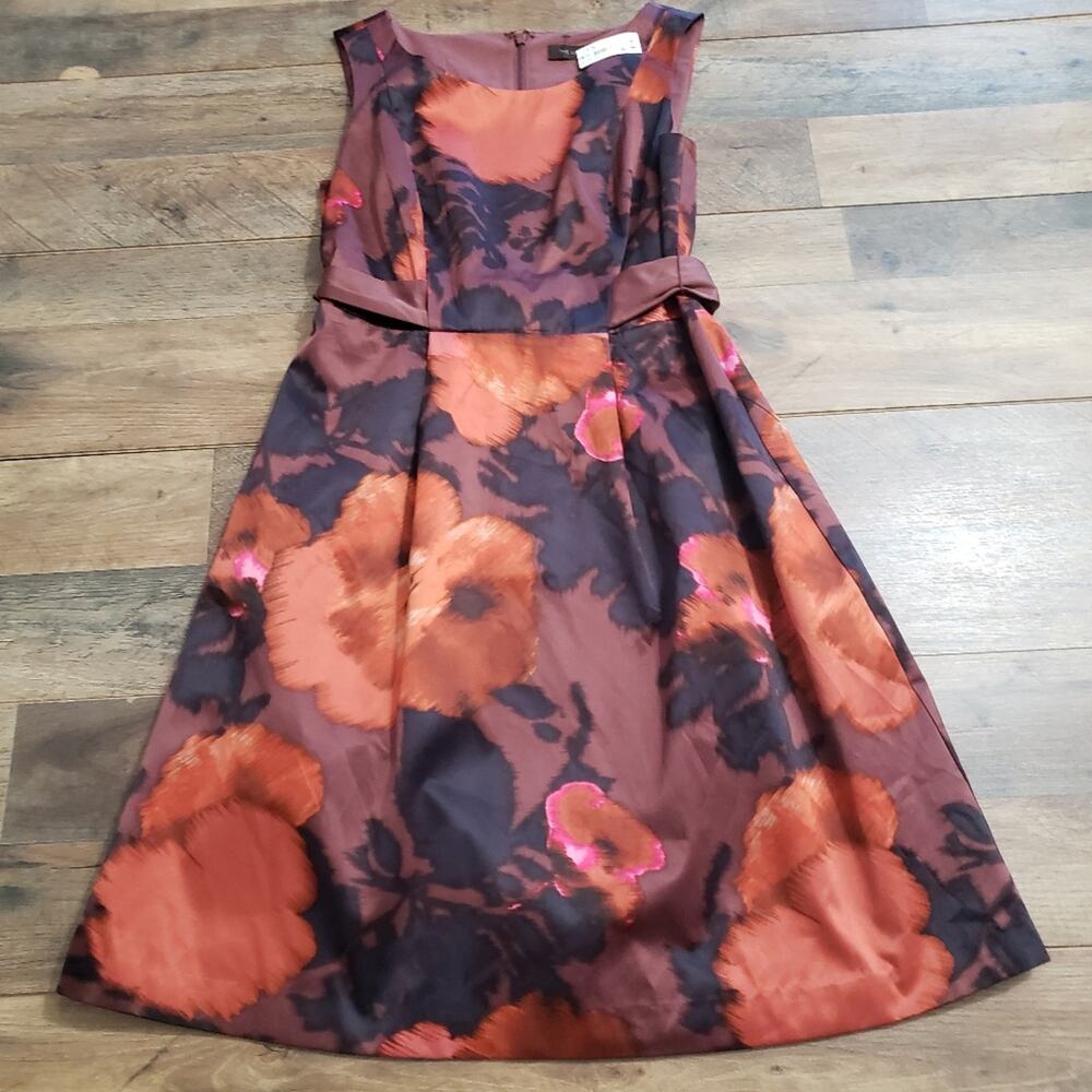 NEW The Limited Fit and Flare Sleeveless Floral Watercolor Dress 4 Dark Academia